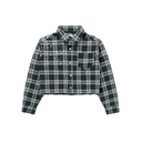 AML CROPPED SHIRT // NAVY PLAID